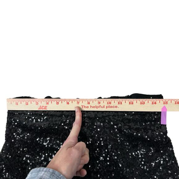 NWT Banana Republic Black Sequin Wide Leg Pants Sz Small Elastic Waist High Rise - Picture 11 of 16